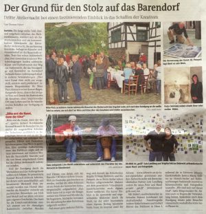 STOLZ AUF DAS BARENDORF, WAZ 24.8.2014