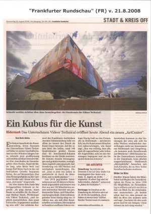Einweihung des Art Center, Frankfurter Rundschau, 21.8.2008