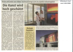 Eröffnung ART Center Videor Art Foundation, Offenbach Post 23.8.2008