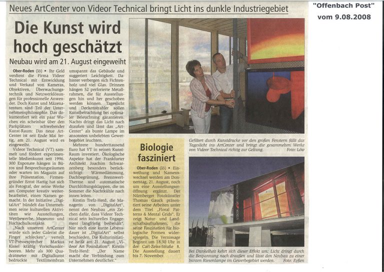 Eröffnung ART Center Videor Art Foundation, Offenbach Post 23.8.2008