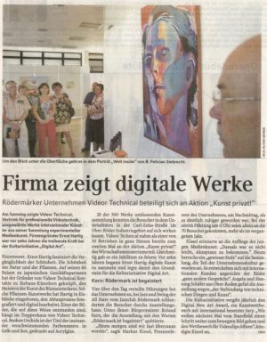 Kunst privat!, Firma zeigt digitale Werke, Frankfurter Rundschau 03.07.2006