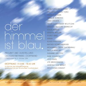 Ausstellung „Der Himmel ist blau“ 1.9.2018 – 6.10.2018