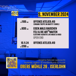 ARToNAUTEN mit EISEN.WALD.RAUSCHEN – Atelier.410 am 9.11.24