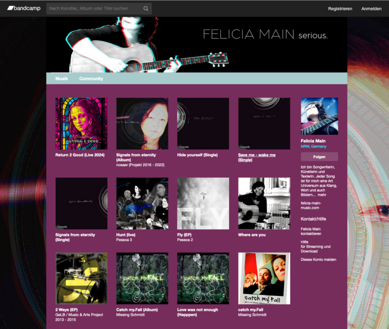 Besucht meine Bandcamp Seite und hört Musik