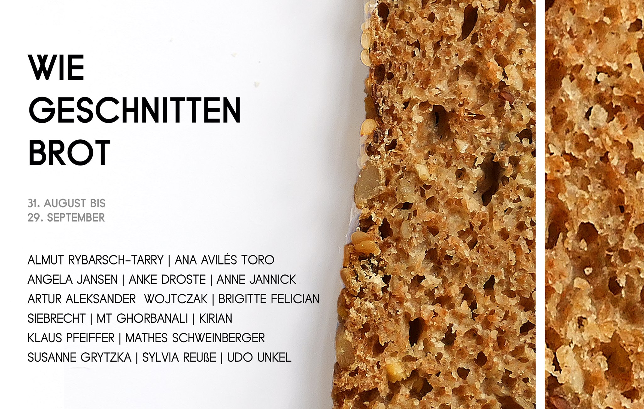 Ausstellung „Wie geschnitten Brot“ 31.8. – 29.9.2019